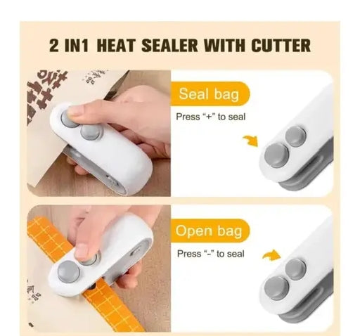 M.T Mini Seal Machine, 2 in 1 USB Rechargeable Magnetic Heat Sealing & Cutting, Portable Handheld Vacuum Sealer for Food, Snacks, Chips, Fresh Storage, Plastic Bags Sealing Machine. (Multicolor)