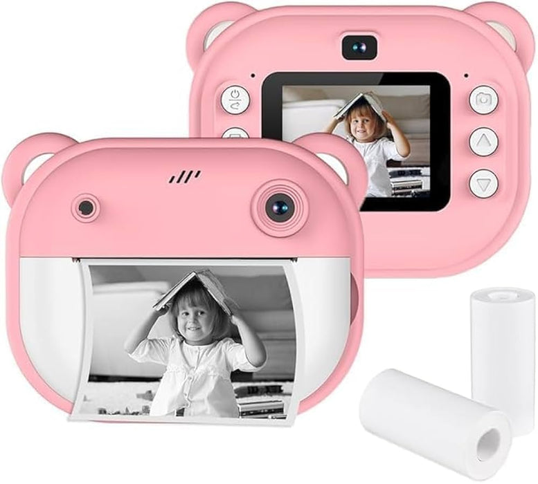 M.T Instant Print Camera for  Kids, 1080P HD Instant Print Photo, Birthday Gifts for Age 4 5 6 7 8 9 10 Girls Boys, Portable Toy with 1 Roll Photo Paper, HD 675