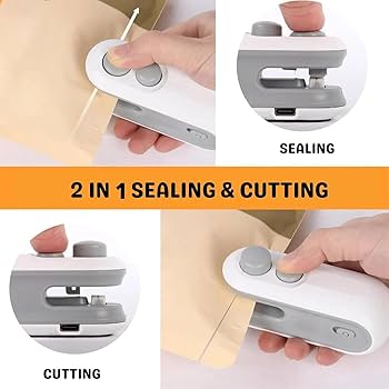 M.T Mini Seal Machine, 2 in 1 USB Rechargeable Magnetic Heat Sealing & Cutting, Portable Handheld Vacuum Sealer for Food, Snacks, Chips, Fresh Storage, Plastic Bags Sealing Machine. (Multicolor)