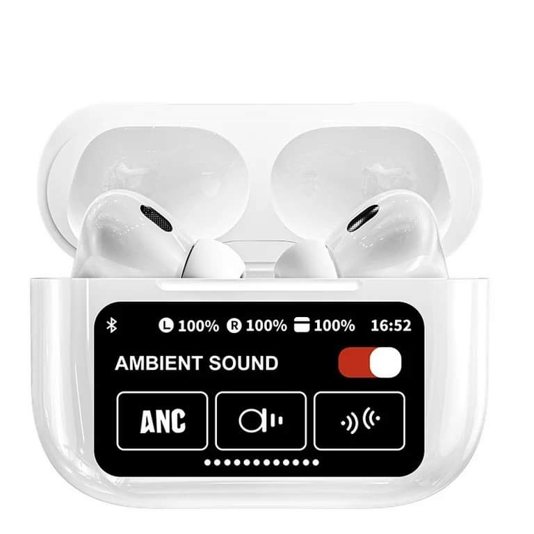 M.T A9 Pro Airpods with Touch Screen – High Quality Sound – ANC/ENC Noise Reduction