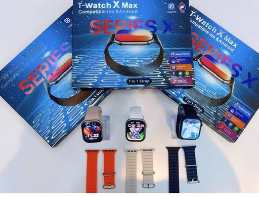 M.T Series X T Watch X Max Bluetooth Smart Watch pack of 1 combo with 7 strap