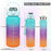 M.T 3 Pcs/set Motivational Water Bottle with Time Capacity Marker, Leakproof Gradient Color Plastic Water  Bottle with Straw, With sticker  gym use 500ml/900ml/2000ml